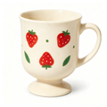 Sweet Strawberry Pedestal Ceramic Mug