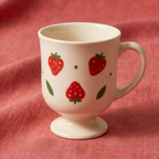 Sweet Strawberry Pedestal Ceramic Mug